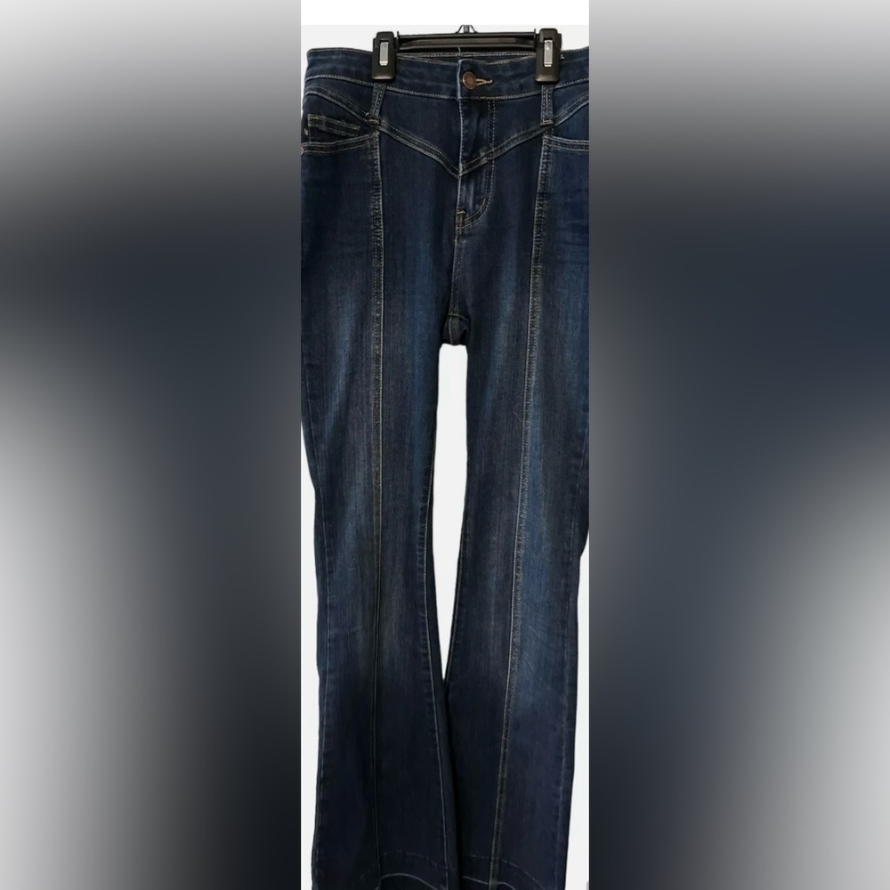 Judy Blue Women's Carson City High Rise Front Seam Flare Dark Blue Jeans…